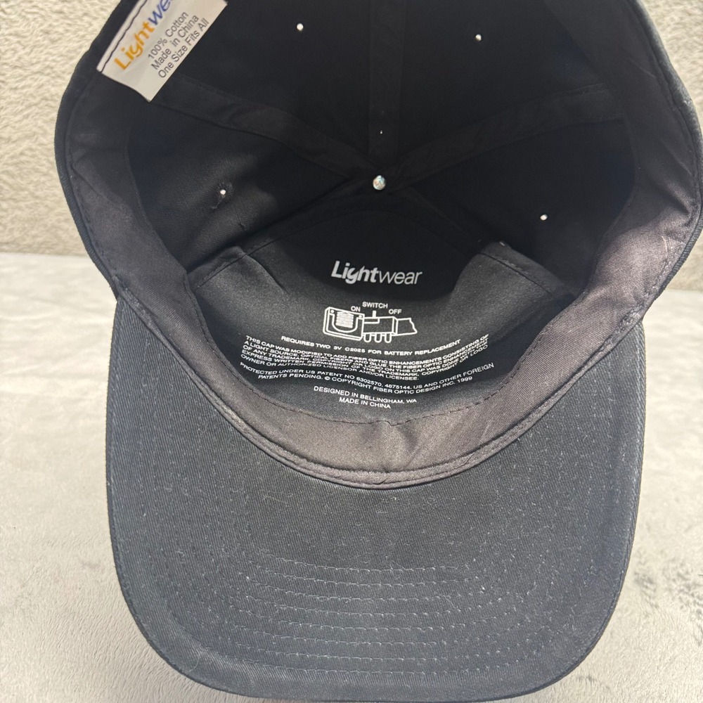 NASCAR Racing Black Baseball Cap with Fiber Optic Enhancements Adjustable - Picture 12 of 13